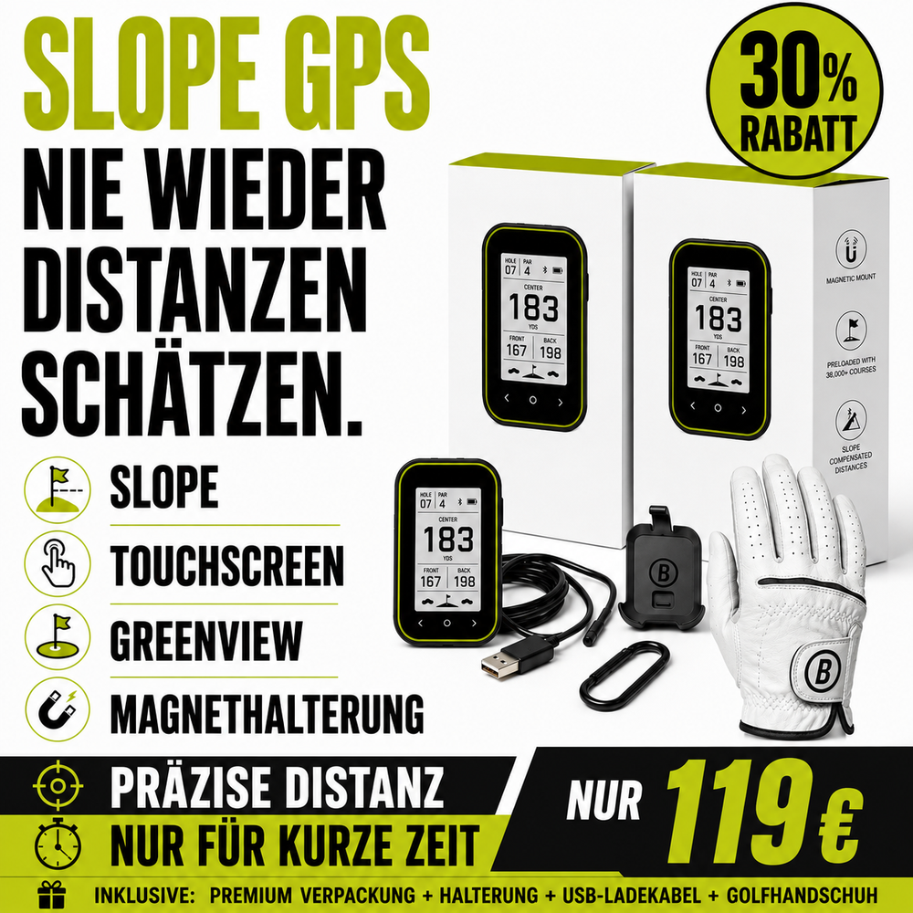 Golf GPS Entfernungsmesser mit Touchscreen und Distanzanzeige